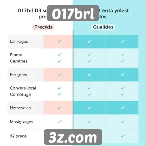 Comparação entre 017brl e concorrentes do mercado