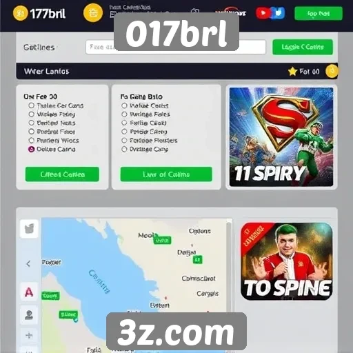 Navegação e funcionalidades do site 017brl